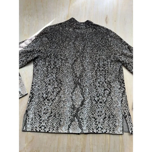 Chicos Size 1 Wool Blend Cardigan Sweater Browns Open - Picture 6 of 6